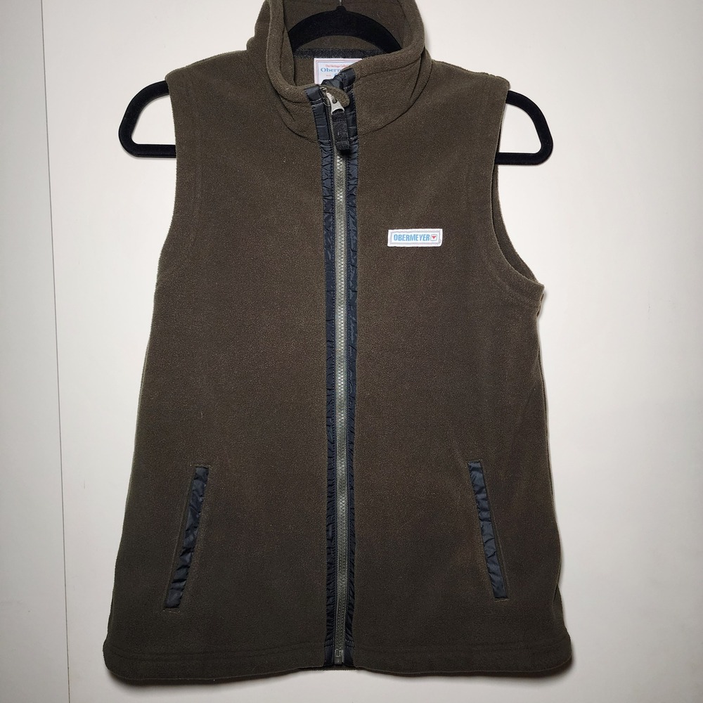 Obermeyer Fleece Vest Mens S Brown Excellent Full Zip Heritage Collection Aspen
